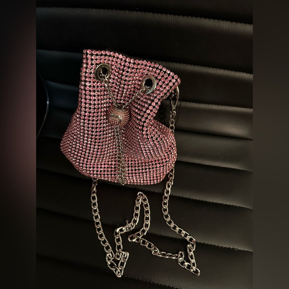Pink diamond bucket purse